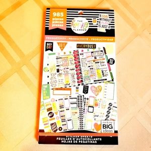 NWT The Happy Planner PRODUCTIVITY Sticker Sheets 985 Pieces Organization